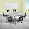 Flash Furniture Round 47.5 W, 48 L, 25 H, Chrome, Laminate, Particleboard, Plastic, Steel, Grey XU-GRP-14CH-A48-HCIRC-GY-T-P-CAS-GG - alternate 1